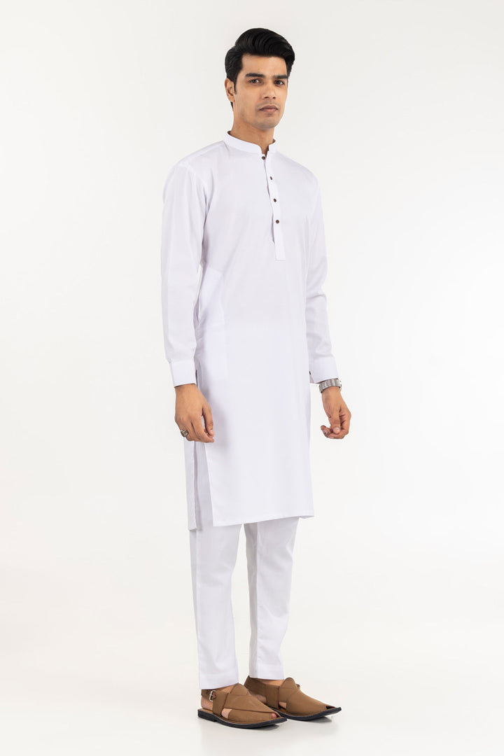 Blended White Kurta Trouser - President by Gul Ahmed