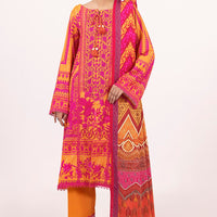 Khaddar Orange Unstitched Suit - Gul Ahmed