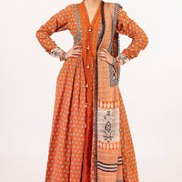 Khaddar Caramel Brown Unstitched Suit - Gul Ahmed