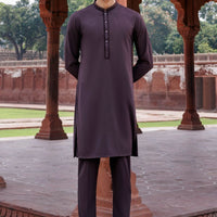 Boski Gold Purple Kurta Trouser - Panjnad by J. Junaid Jamshed