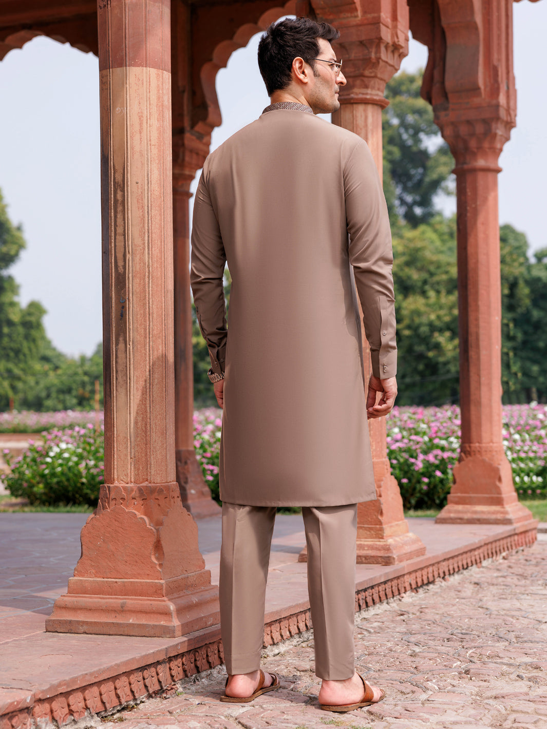 Boski Gold Coffee Kurta Trouser - Panjnad by J. Junaid Jamshed