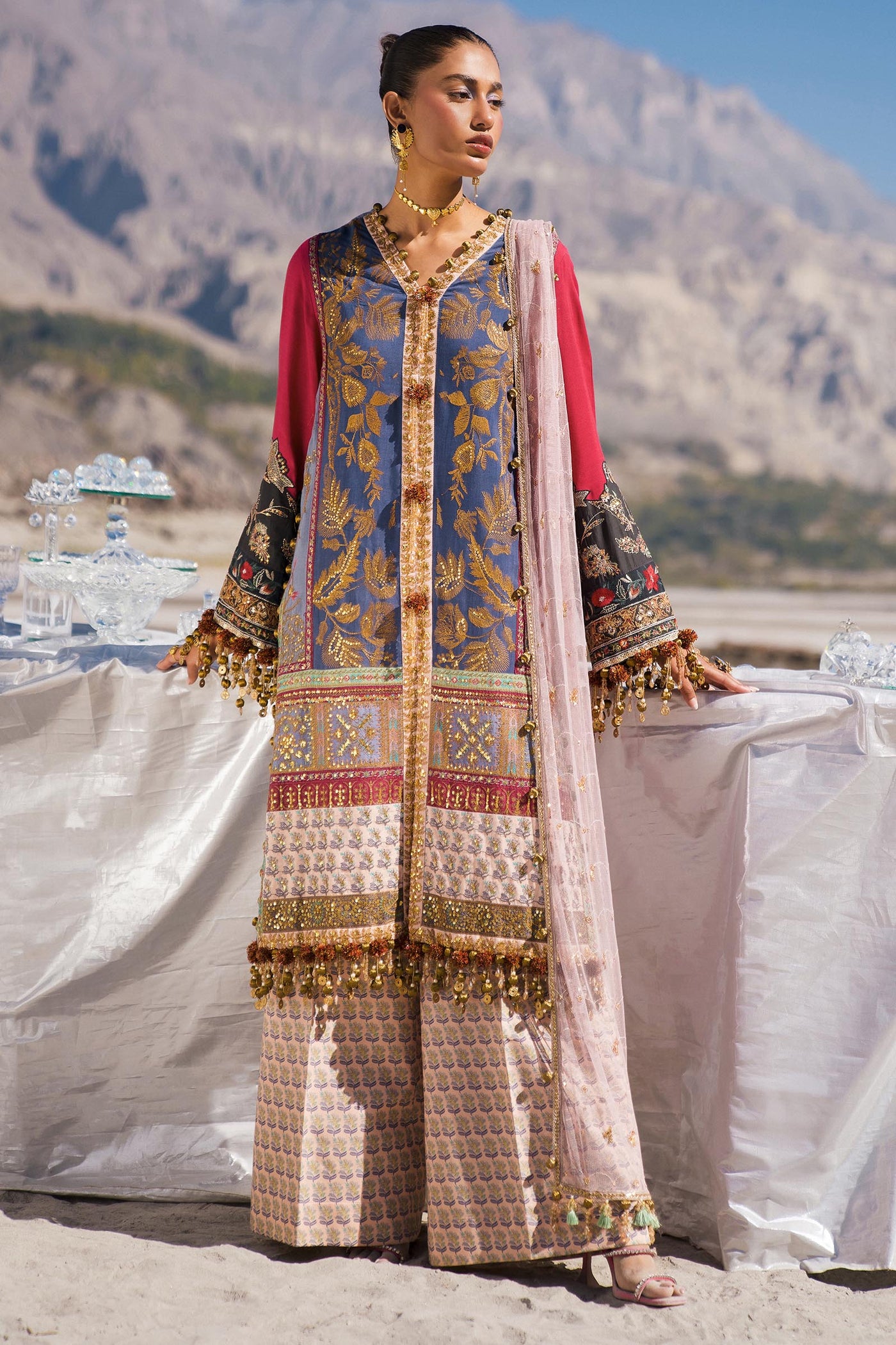 Raw Silk  Blue Sana Safinaz Winter Unstitched