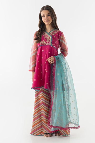 Cotton Net Pink Stitched Suit - Sana Safinaz