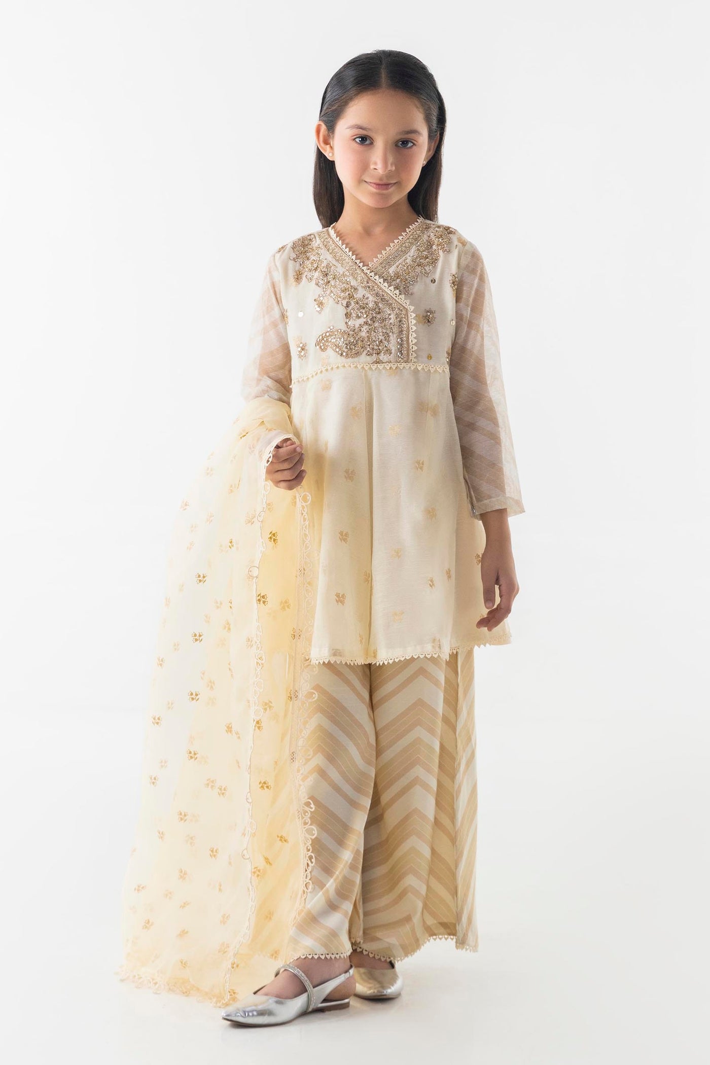 Cotton Net Off White Stitched Suit - Sana Safinaz