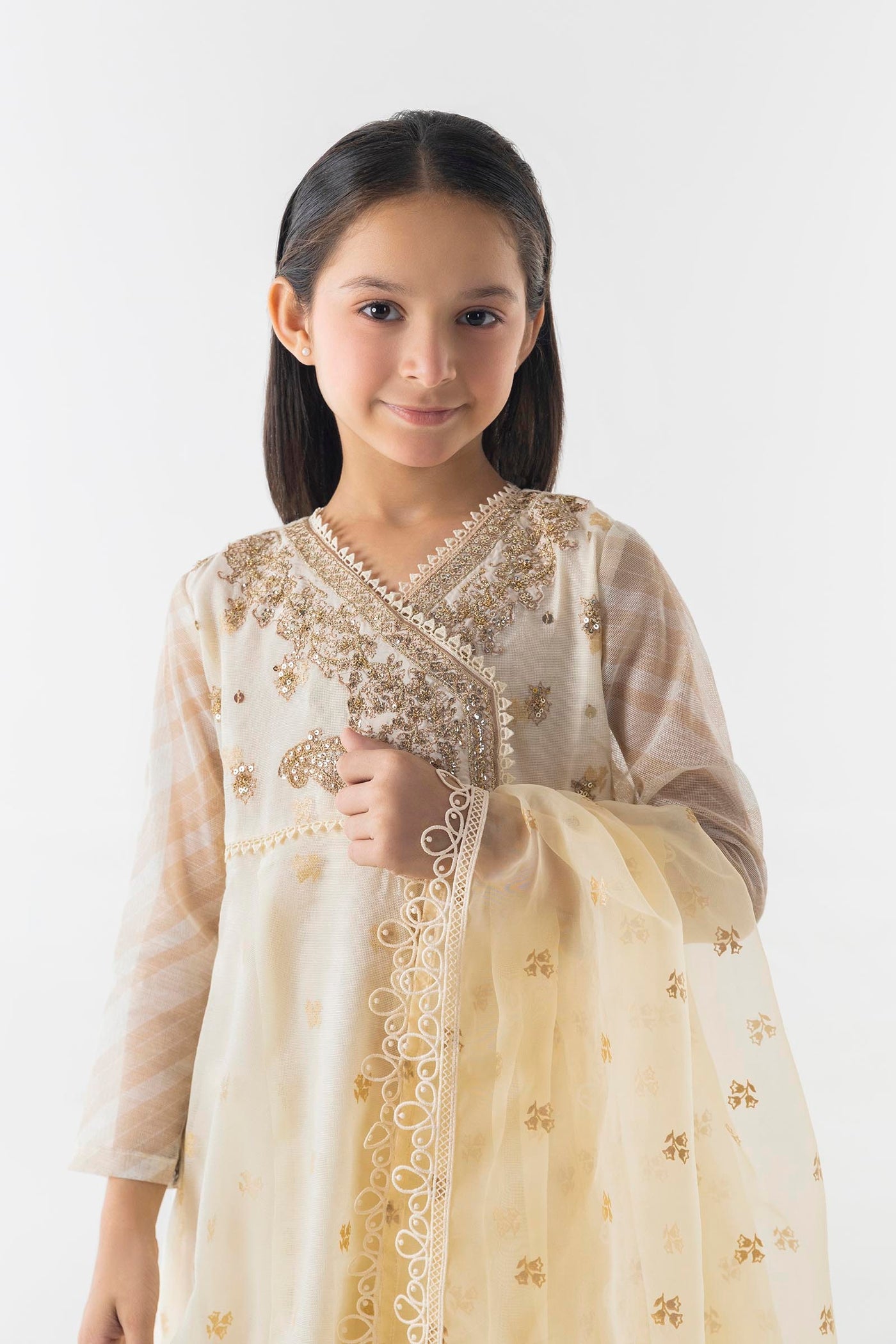 Cotton Net Off White Stitched Suit - Sana Safinaz