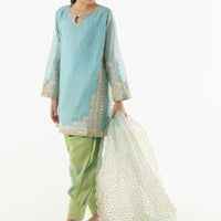 Cotton Net Multi Stitched Suit - Sana Safinaz
