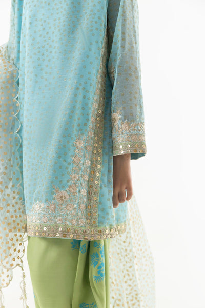 Cotton Net Multi Stitched Suit - Sana Safinaz