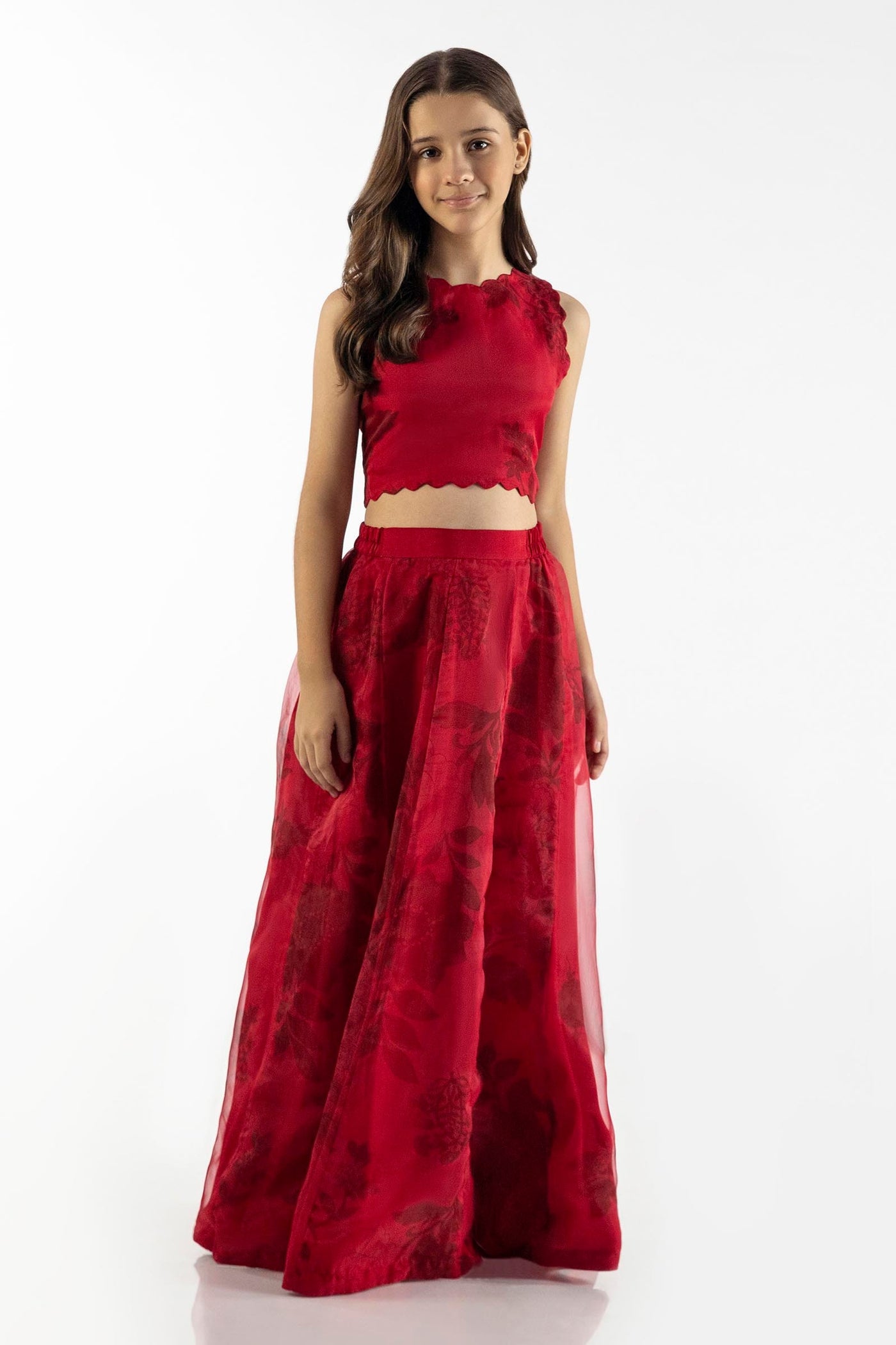 Organza Red Stitched Suit - Sana Safinaz