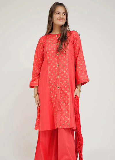 Cotton Lawn Printed Pink Stitched Suit - Senorita