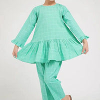Cotton Dobby Sea Green Stitched Suit - Senorita