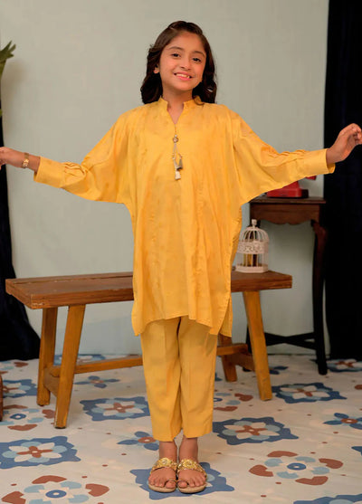 Viscose Jacquard Yellow Stitched Suit - Senorita