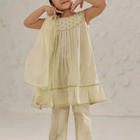 Cotton Jacquard Light Green Stitched Suit - Senorita