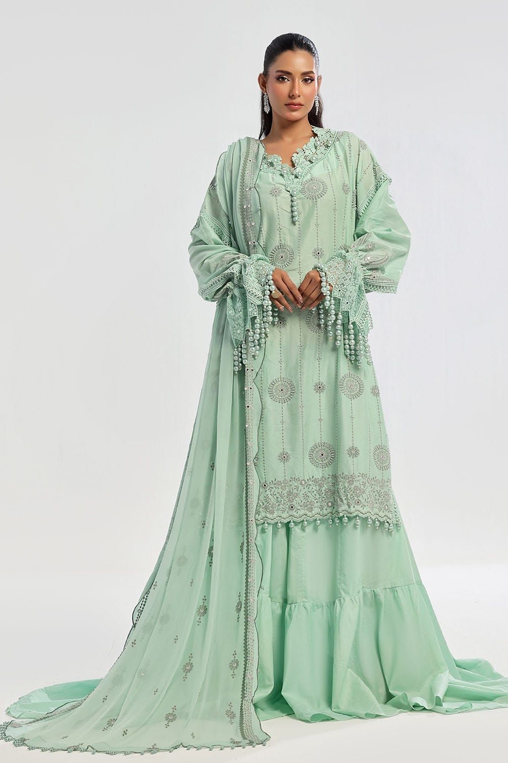 Embroidered Lawn Mint Green Unstitched Suit - Gul Ahmed