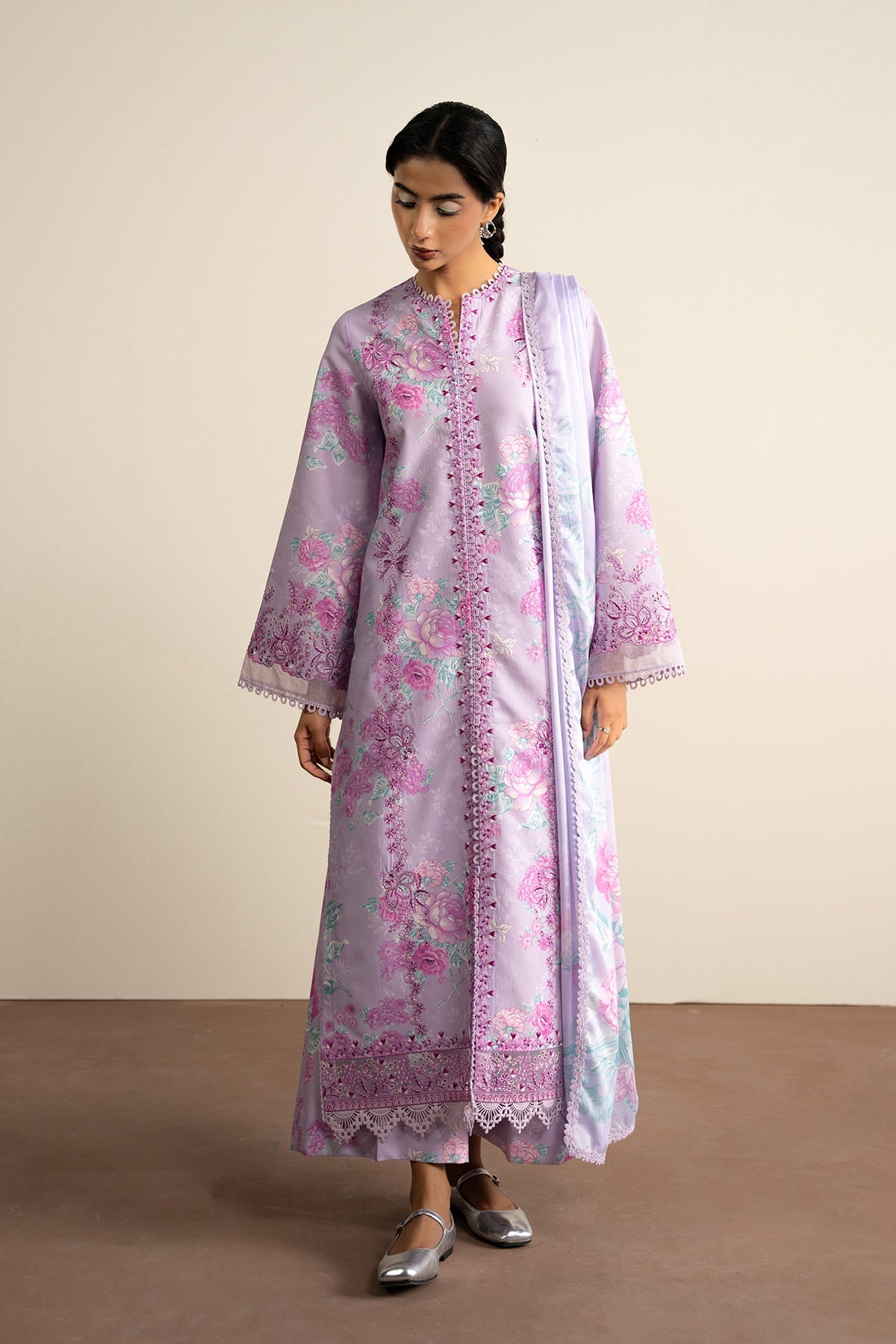 Moonflower - Ayzel Printed Embroidered Stitched