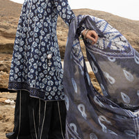 Lawn Blue Unstitched Suit - Almirah
