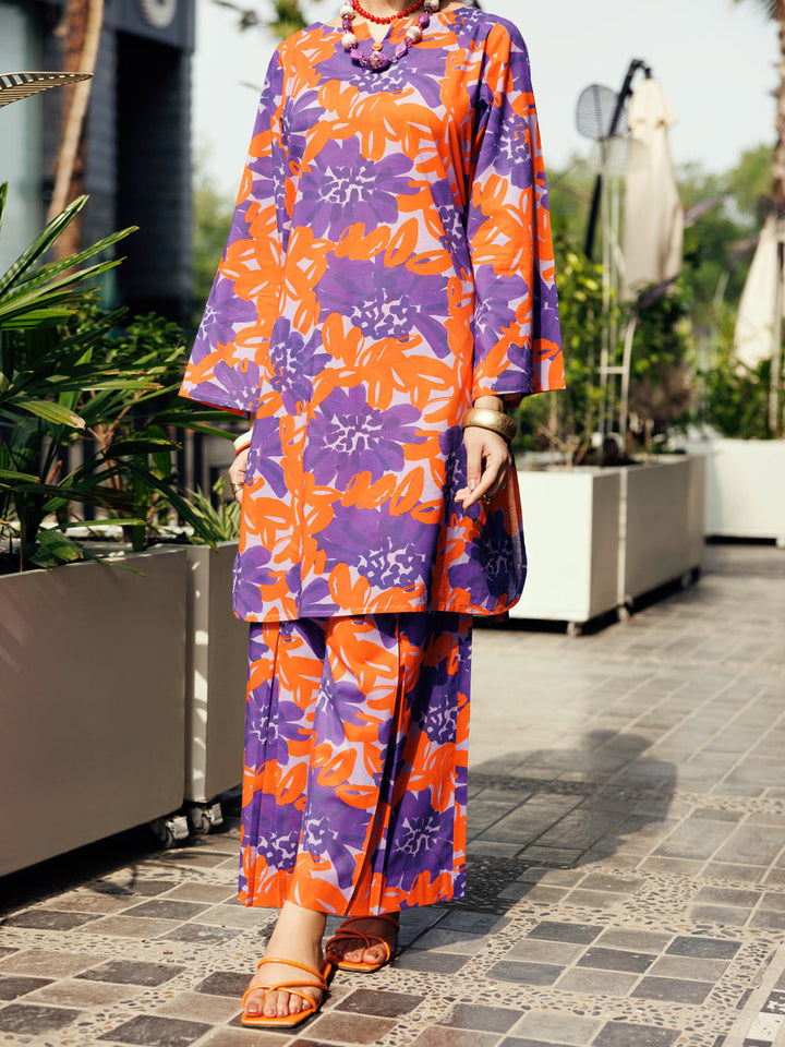 Lawn Purple Stitched Suit - Almirah