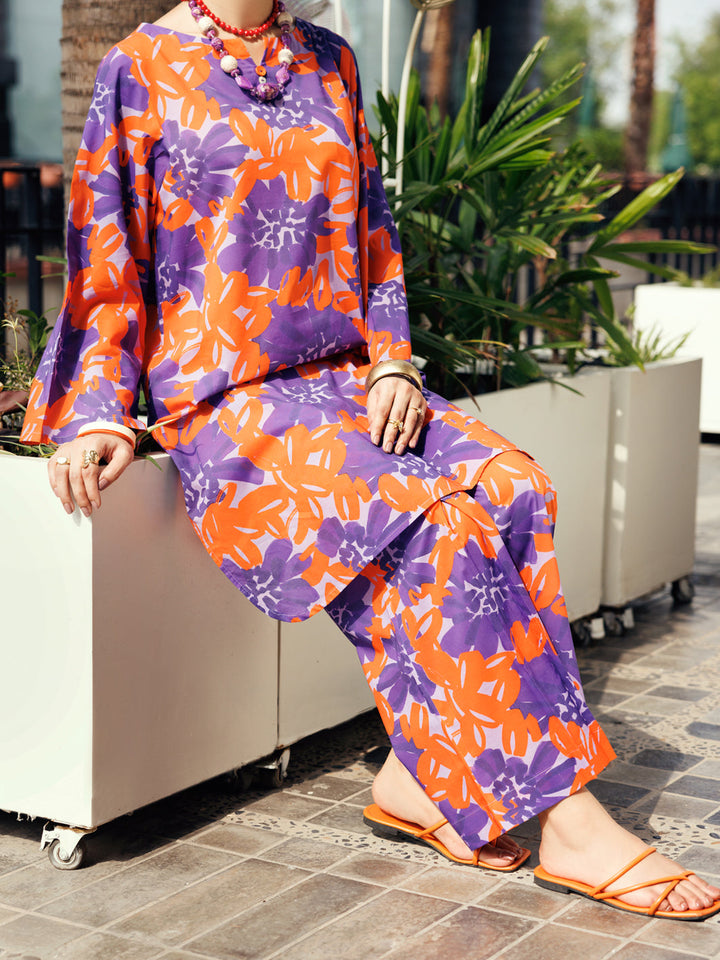 Lawn Purple Stitched Suit - Almirah