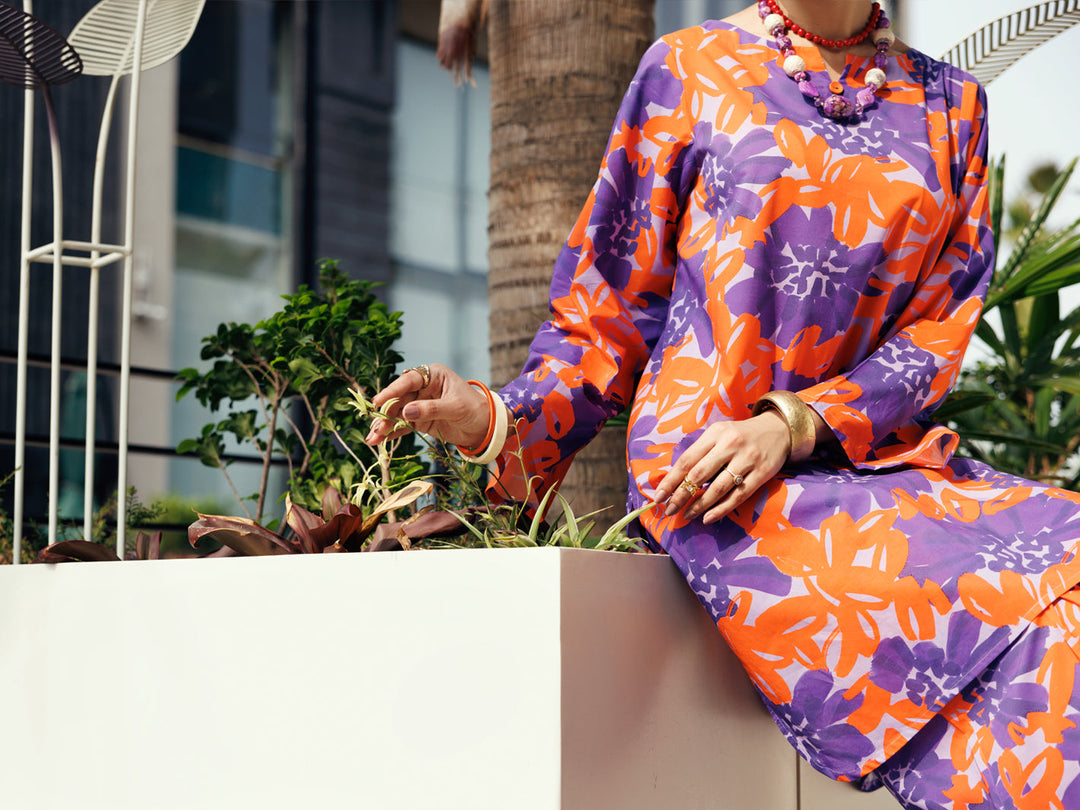 Lawn Purple Stitched Suit - Almirah
