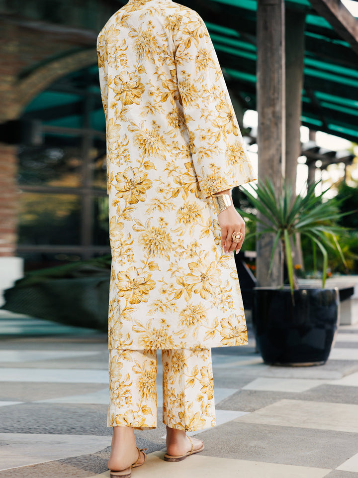 Lawn Beige Stitched Suit - Almirah