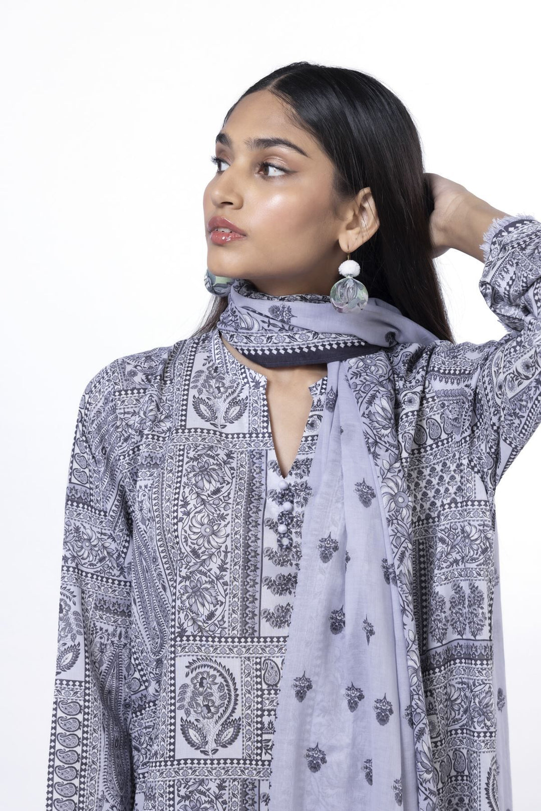 Lawn Purple Unstitched Suit - Khaadi