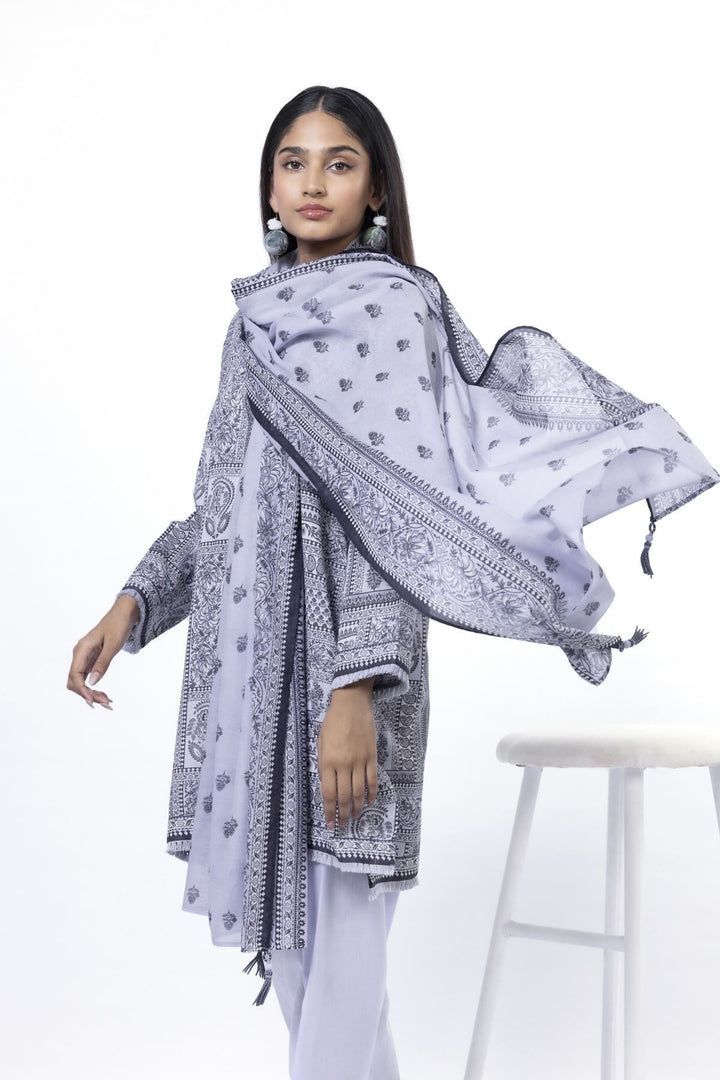 Lawn Purple Unstitched Suit - Khaadi