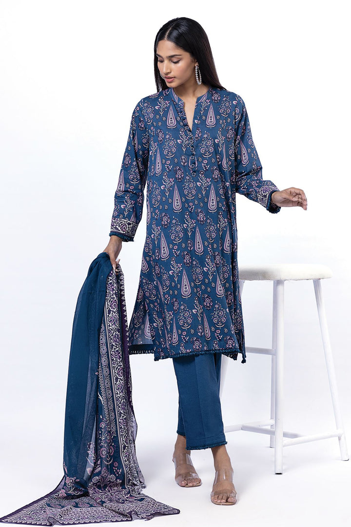 Lawn Blue Unstitched Suit - Khaadi