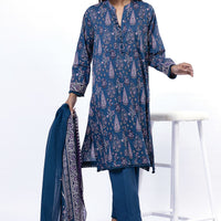 Lawn Blue Unstitched Suit - Khaadi