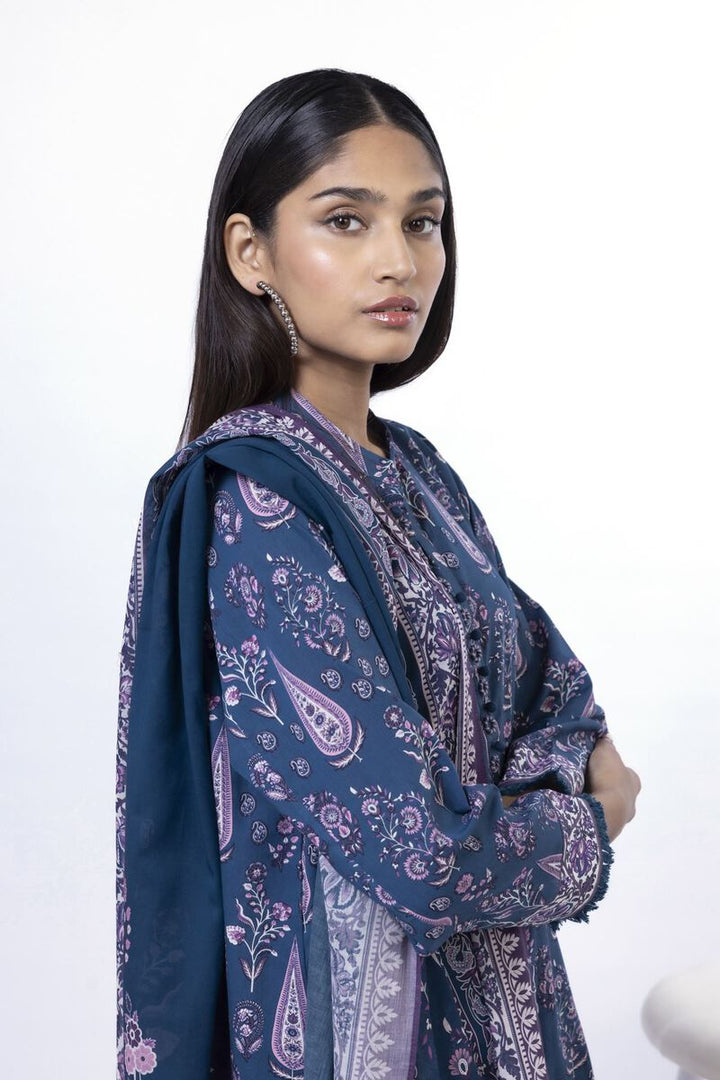 Lawn Blue Unstitched Suit - Khaadi