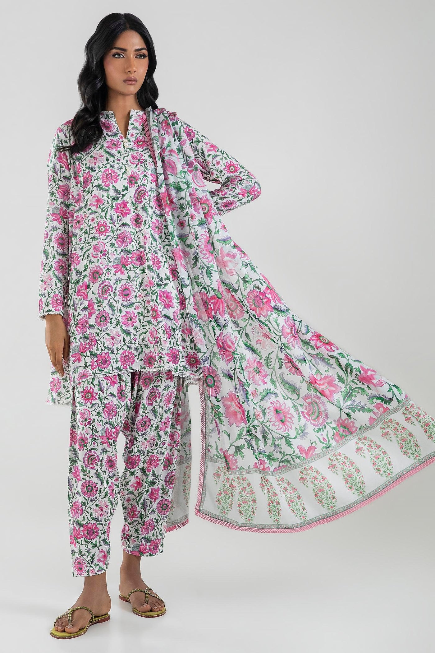 Linen Multi Stitched Suit - Sana Safinaz