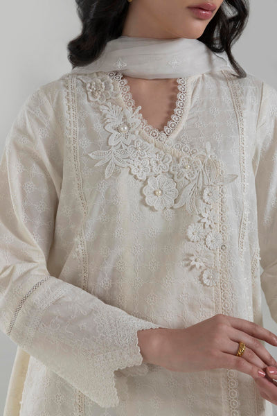 Lawn Off White Stitched Suit - Sana Safinaz