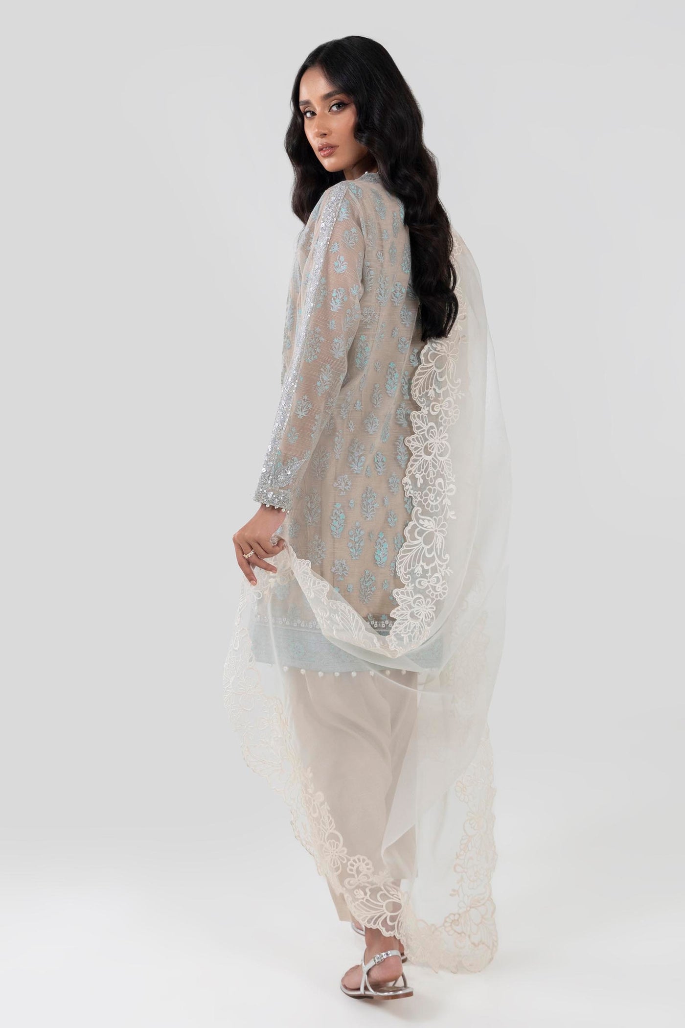 Poly Cotton Slub Beige Stitched Suit - Sana Safinaz