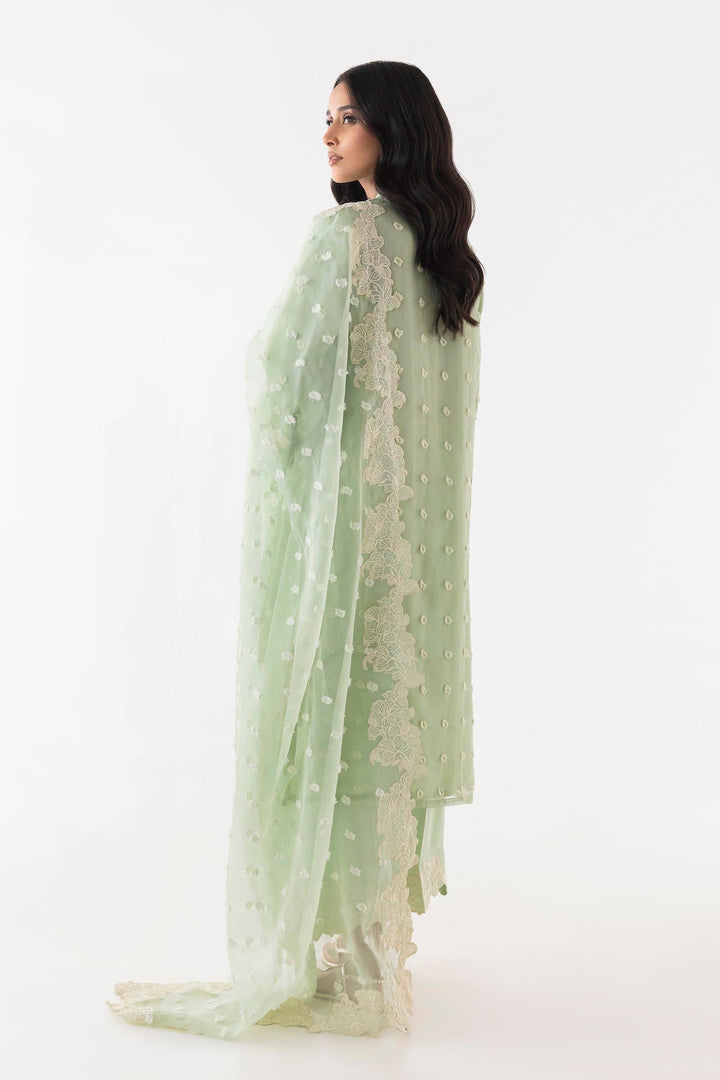 Brochia Green Stitched Suit - Sana Safinaz