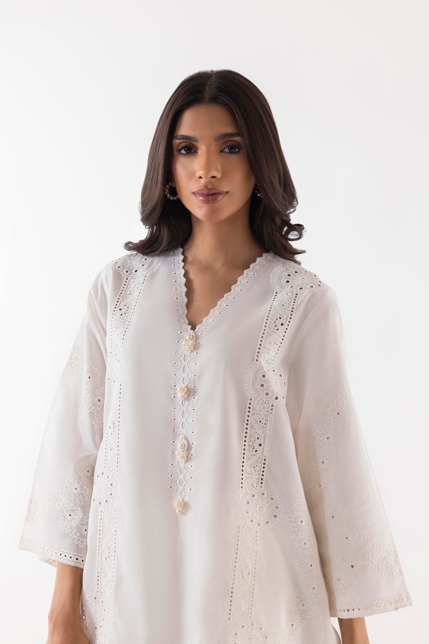 Lawn Off White Stitched Suit - Sana Safinaz