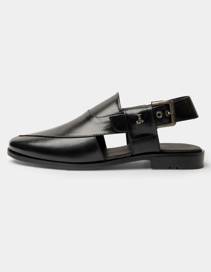 Black Peshawari Chappal - J. Junaid Jamshed