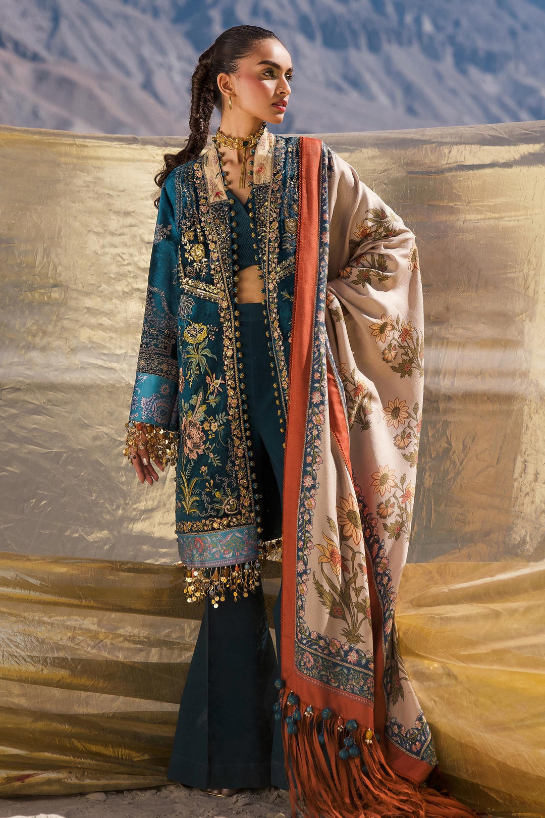 Velvet Blue Sana Safinaz Winter Unstitched