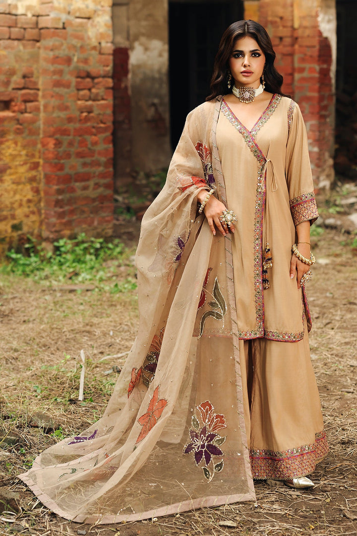 Embroidered Raw Silk Skin Stitched Suit - Charizma