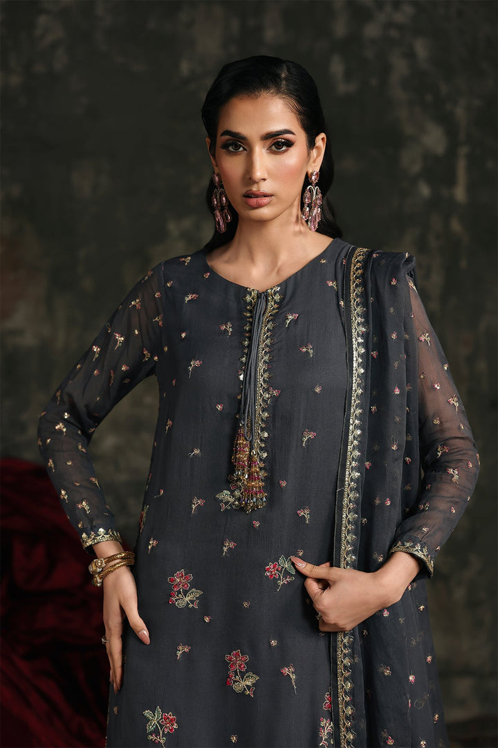 Chiffon Grey Stitched Suit - Charizma