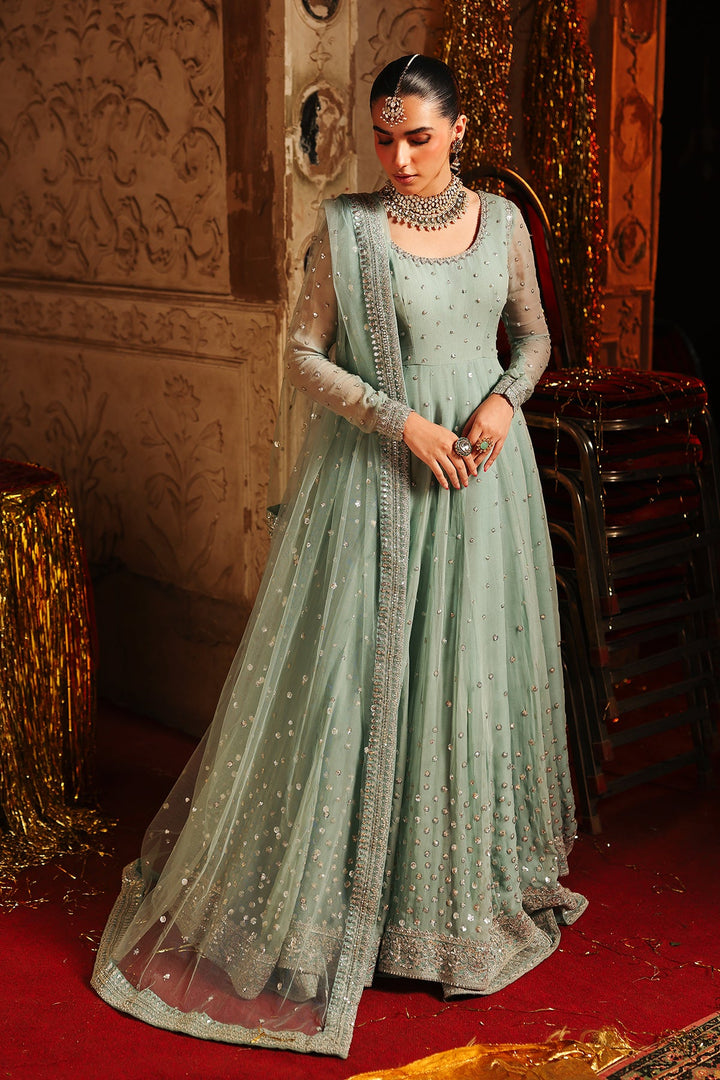 Embroidered Chiffon Aqua Stitched Suit - Charizma