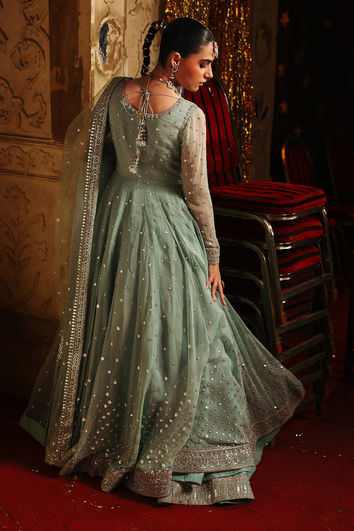 Embroidered Chiffon Aqua Stitched Suit - Charizma