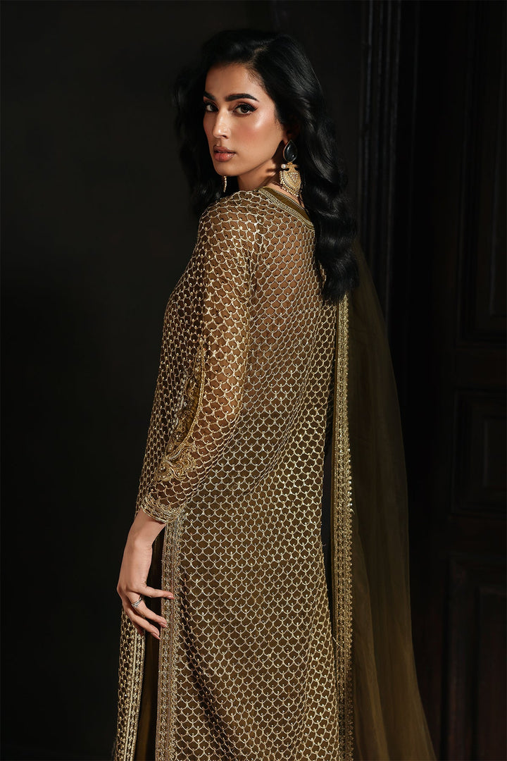 Chiffon Mehndi Stitched Suit - Charizma