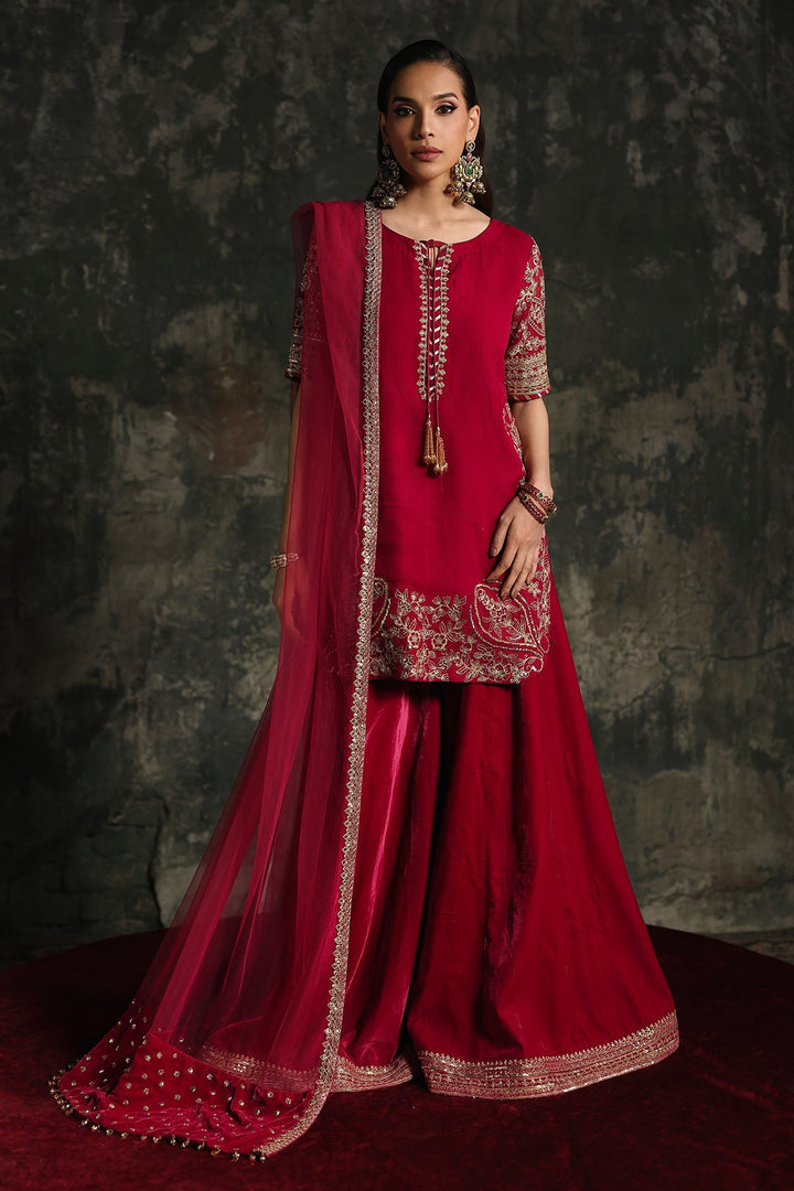 Chiffon Pink Stitched Suit - Charizma