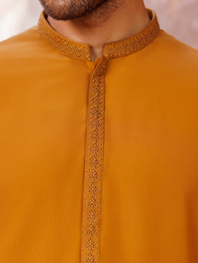 Boski Gold Yellow Kurta Trouser - Panjnad by J. Junaid Jamshed