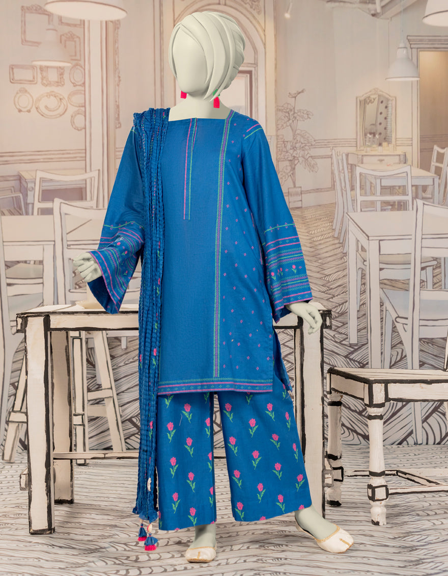 Cambric Blue Stitched Suit - J. Junaid Jamshed