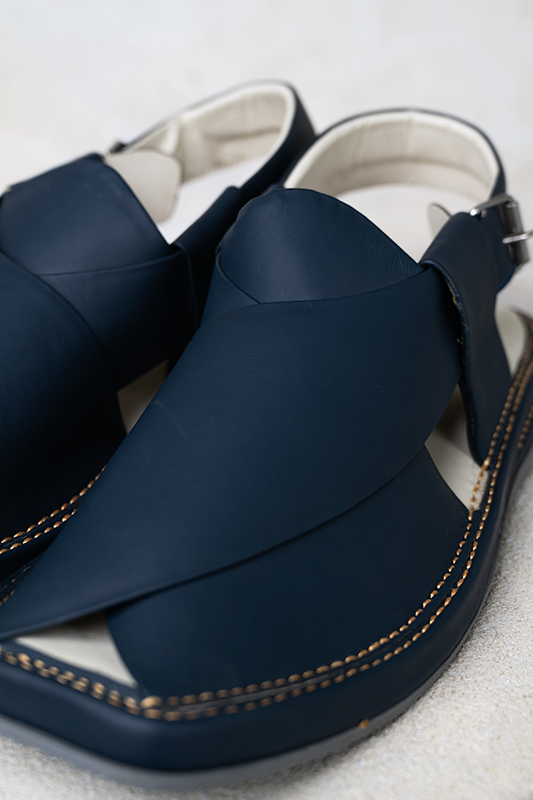 Peshawari Chappal - Blue - Jiah