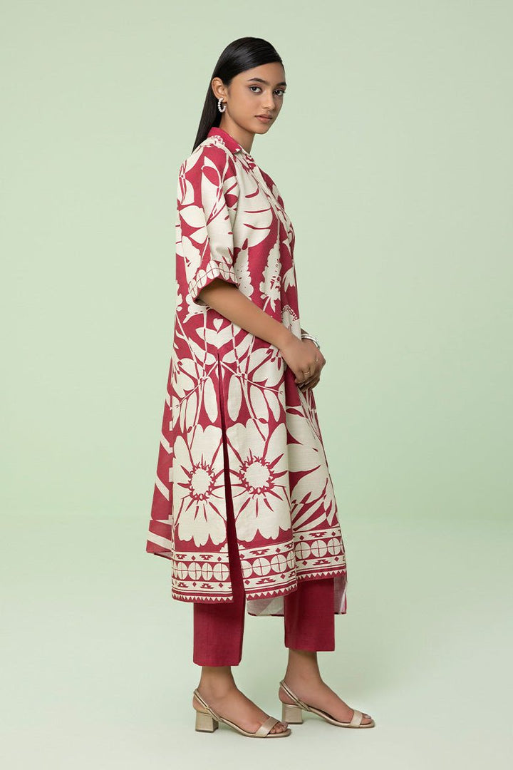 Printed Light Khaddar Pink 3 Piece Suit - Sapphire