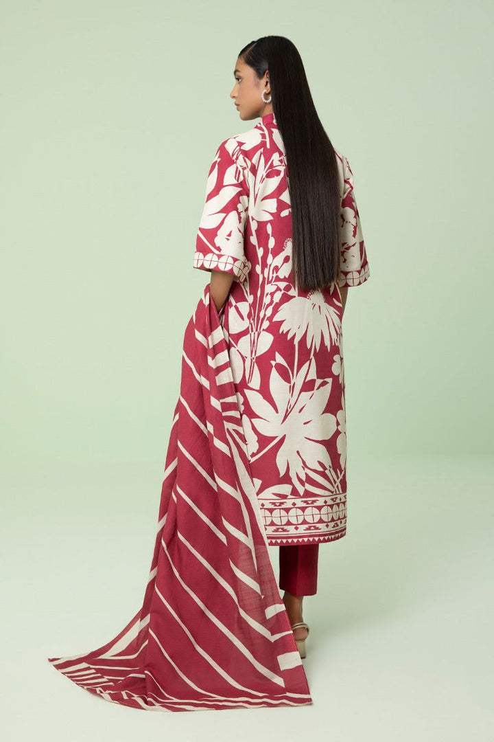 Printed Light Khaddar Pink 3 Piece Suit - Sapphire