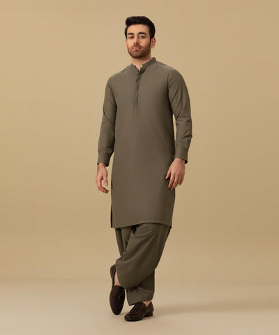 Blended Olive Shalwar Kameez - Sapphire