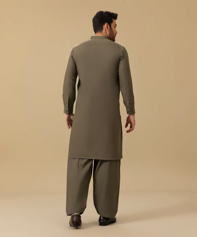 Blended Olive Shalwar Kameez - Sapphire