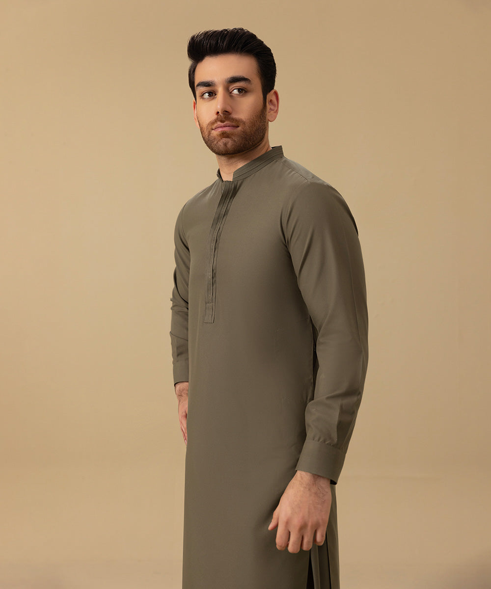 Blended Olive Shalwar Kameez - Sapphire