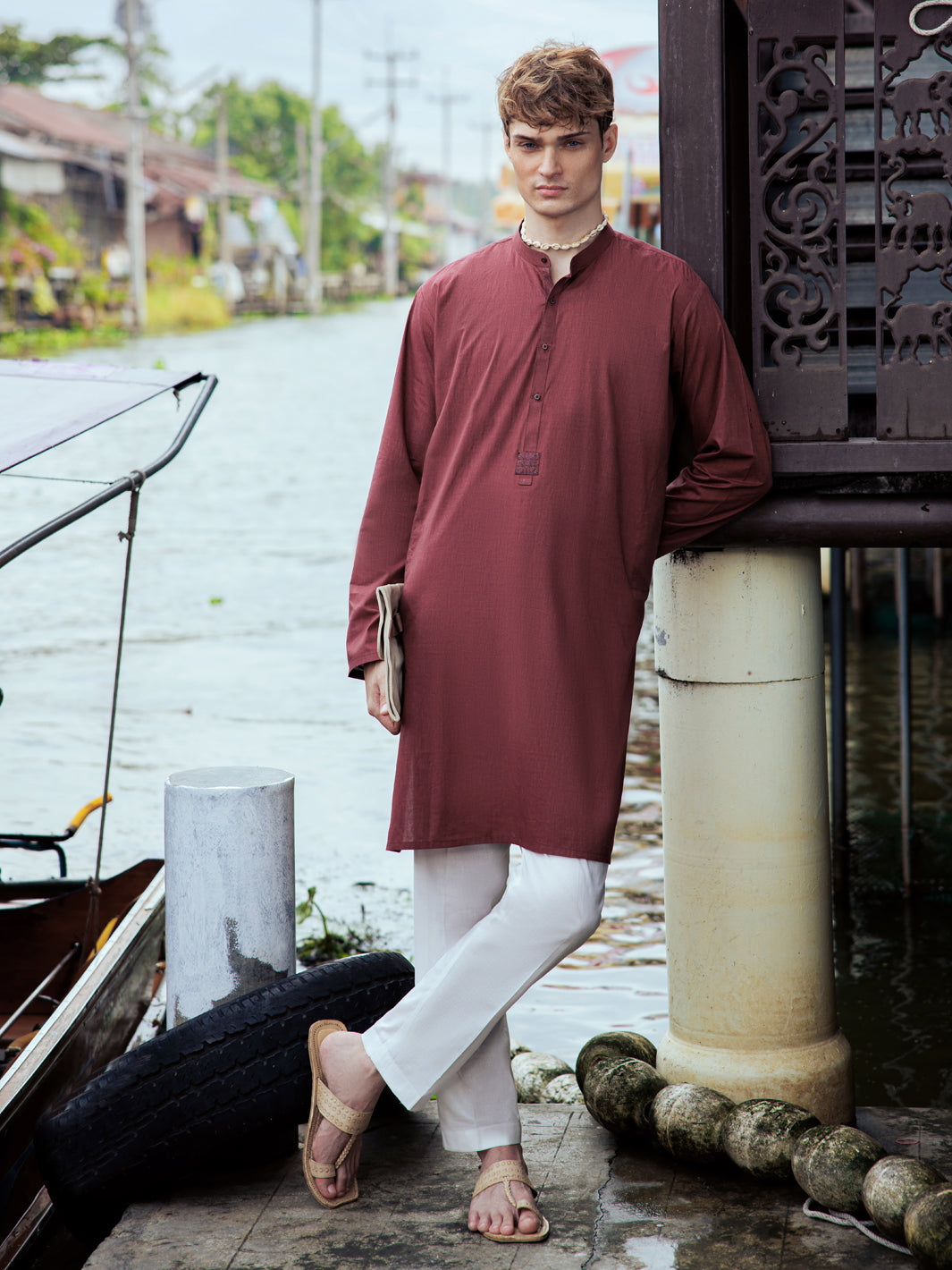 Cotton Rust Red Kurta - Almirah